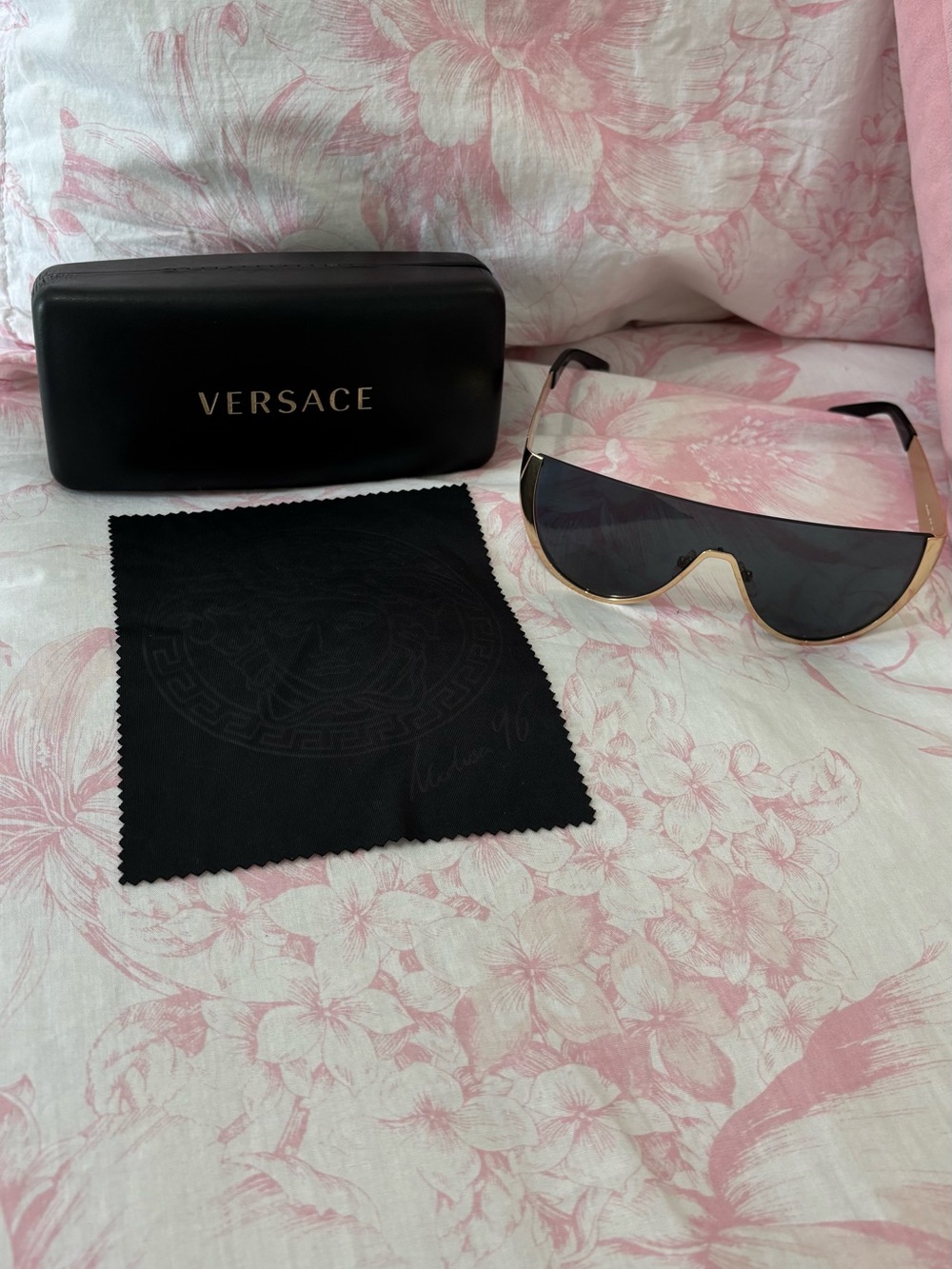 Moschino Women's Shield Sunglasses in Black and Gold